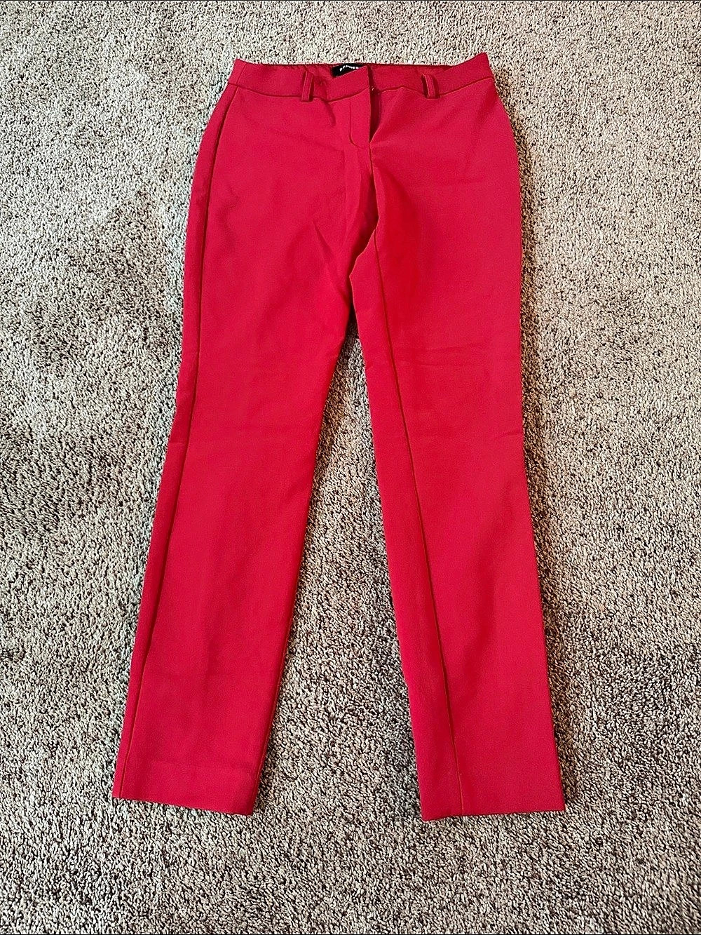 Express Extreme Stretch Skinny Mid Rise Pants in Red Size 6 Long